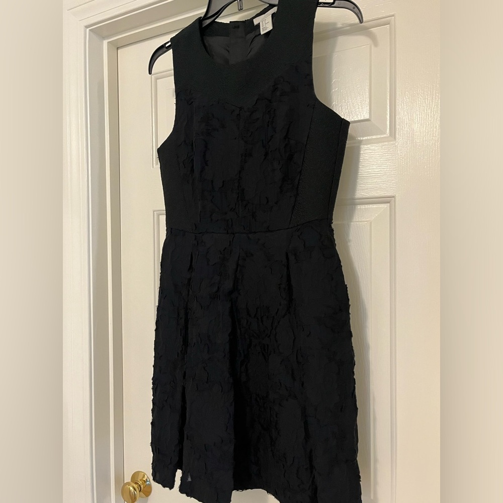 Black textured mini dress